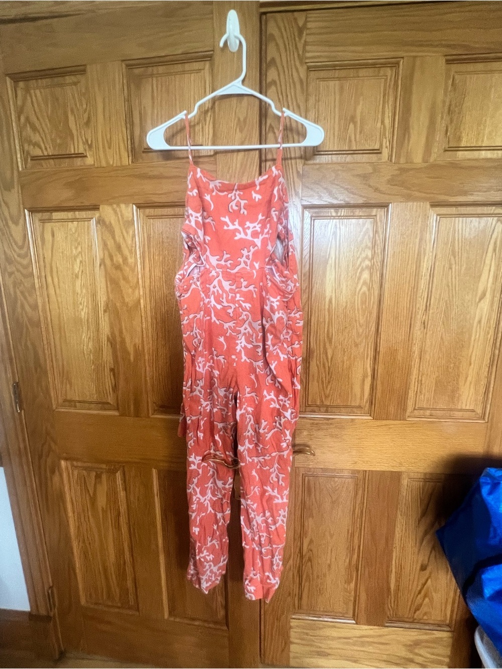 Maeve - Anthropologie - Coral-Print Spaghetti-Strap Jumpsuit